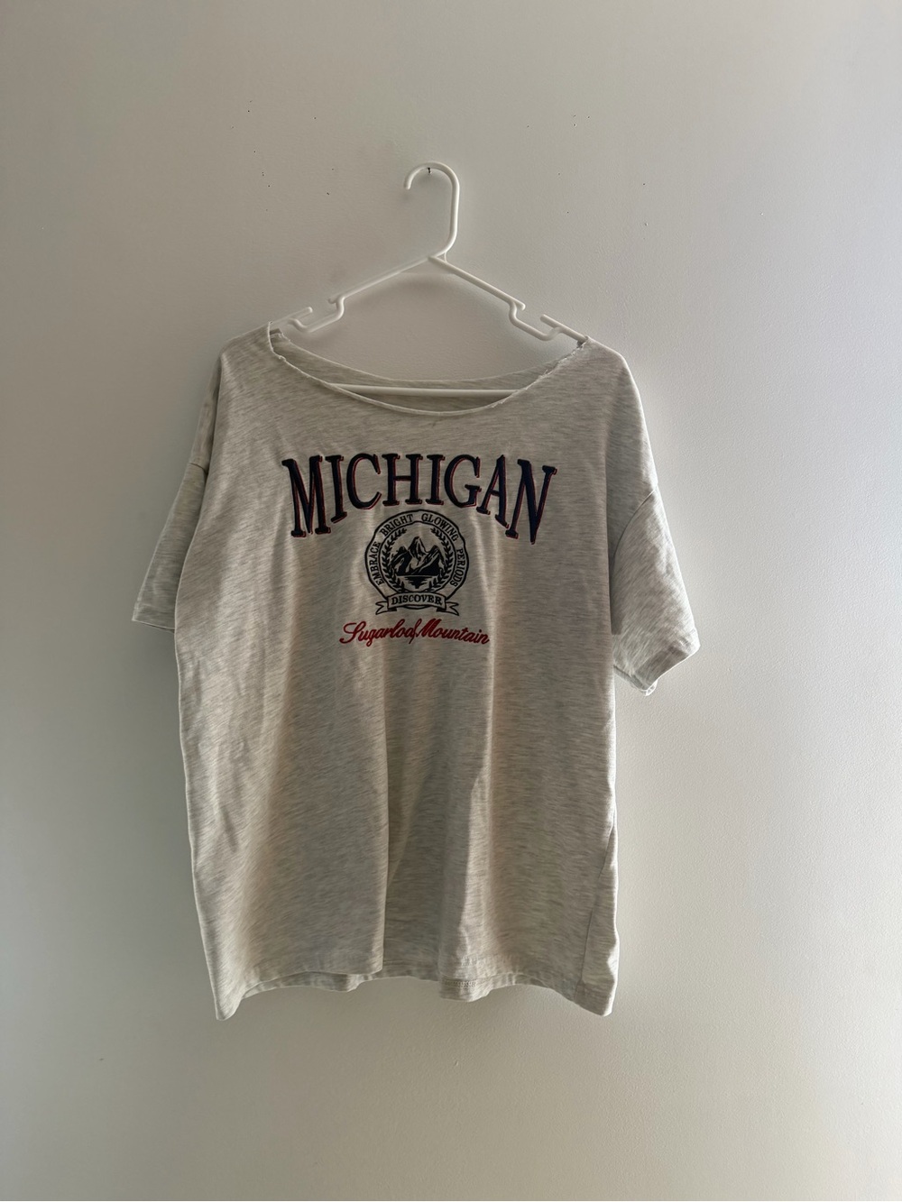 Michigan Graphic Tee With Cutoff Neckline